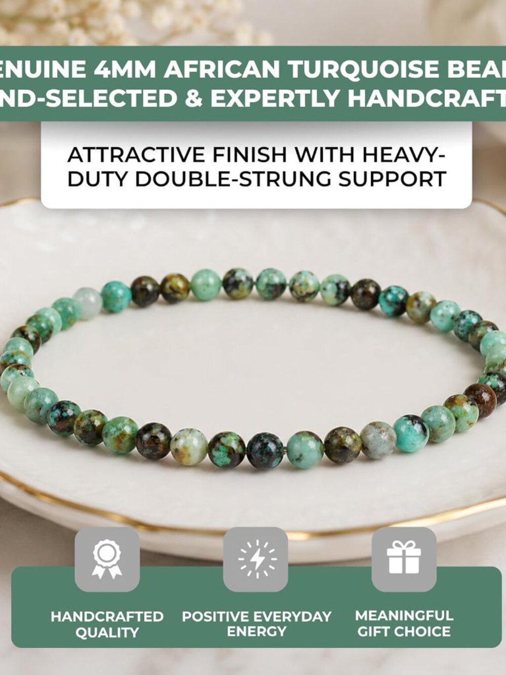 Gemstone Beaded Bracelets For Women and Men – Promotes Protection, Courage, Focu - Picture 2 of 7